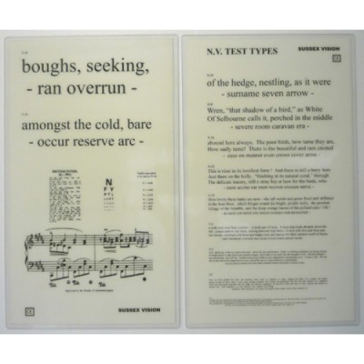 Laminated Reading Test Type for Bifocal Wearers